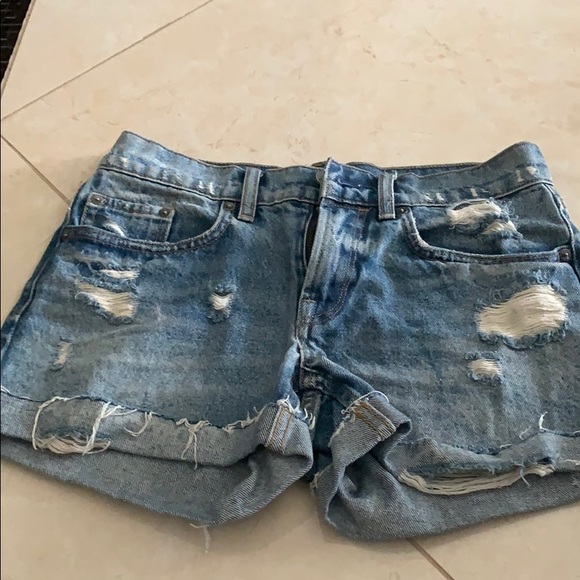 All Saints Pants - All saints distressed denim shorts